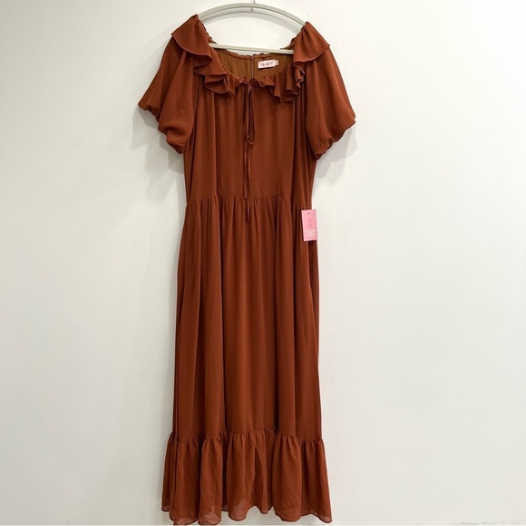Ivy City Co Dresses & Skirts - Ivy City Co. Billie Dress brown-tone Amber Chiffon Sienna Brown Maxi Dress 14